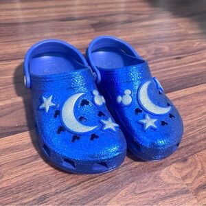 Disney Make a Wish Mickey Blue Glitter Crocs